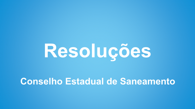 Resolu&ccedil;&otilde;es - CONESAN